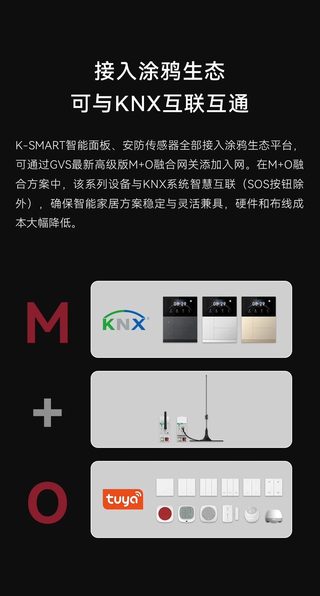 K-SMART智能面板 安防传感器可与KNX互联互通